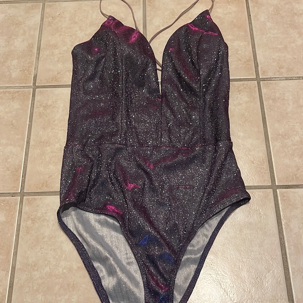 Sparkly Plunge Color Changing Rave Bodysuit